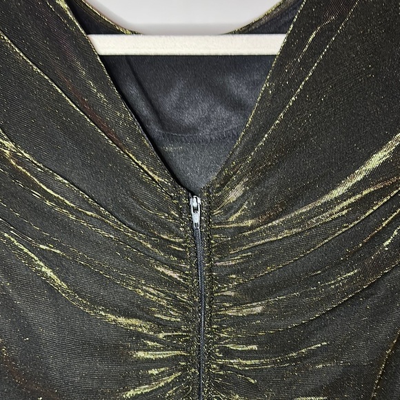 FILIGREE LTD | Vintage 80s Dynasty Glam Draped Sequins Elegant Black Maxi Dress - Picture 10 of 16